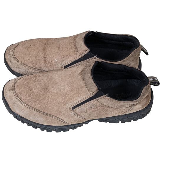 Duluth Trading Slip On Shoes Men 11M Suede Work Hiking Rugged Slip Resist Mocs - Picture 3 of 14